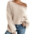 thumbnail image 1 of Texiao Sweaters for Women,Women's Off Shoulder Long Sleeve Loose Knit Pullover Jumper Top, 1 of 3