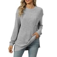 thumbnail image 1 of Texiao Winter Sweaters for Women,Women's 2025 Loose Crew Neck Long Sleeve Basic Knit Pullover, 1 of 9