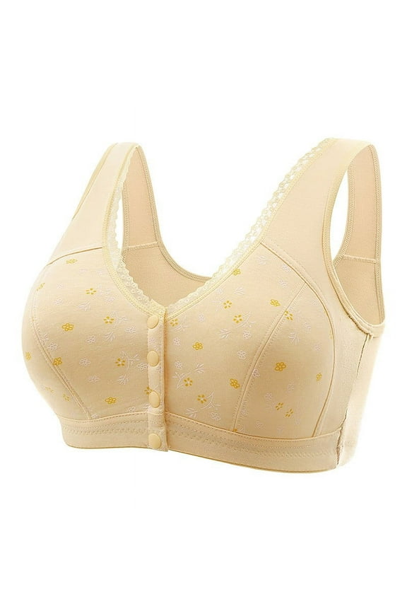 Wirefree Front Closure Bra Perfect Wireless Cotton Sleep Bras for Women
