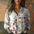 thumbnail image 1 of Texiao Women Cotton Shirt Printed Fashion Button Down Shirts Casual Tops Long Sleeve Blouse, 1 of 3