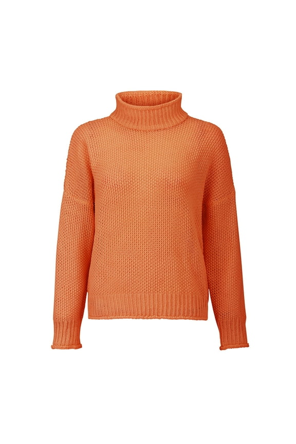 Womens Oversized Sweatshirt,Women's Thick Thread High Neck Knit Pullover Sweater