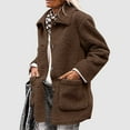 thumbnail image 1 of Texiao Yellow Tops For Women, Brown Tops For Women Trendy Fall, Winter Coats for Women Faux Coat Long Sleeve Button Pockets Coat Fleece Jacket Casual Jackets for Trendy, 1 of 8
