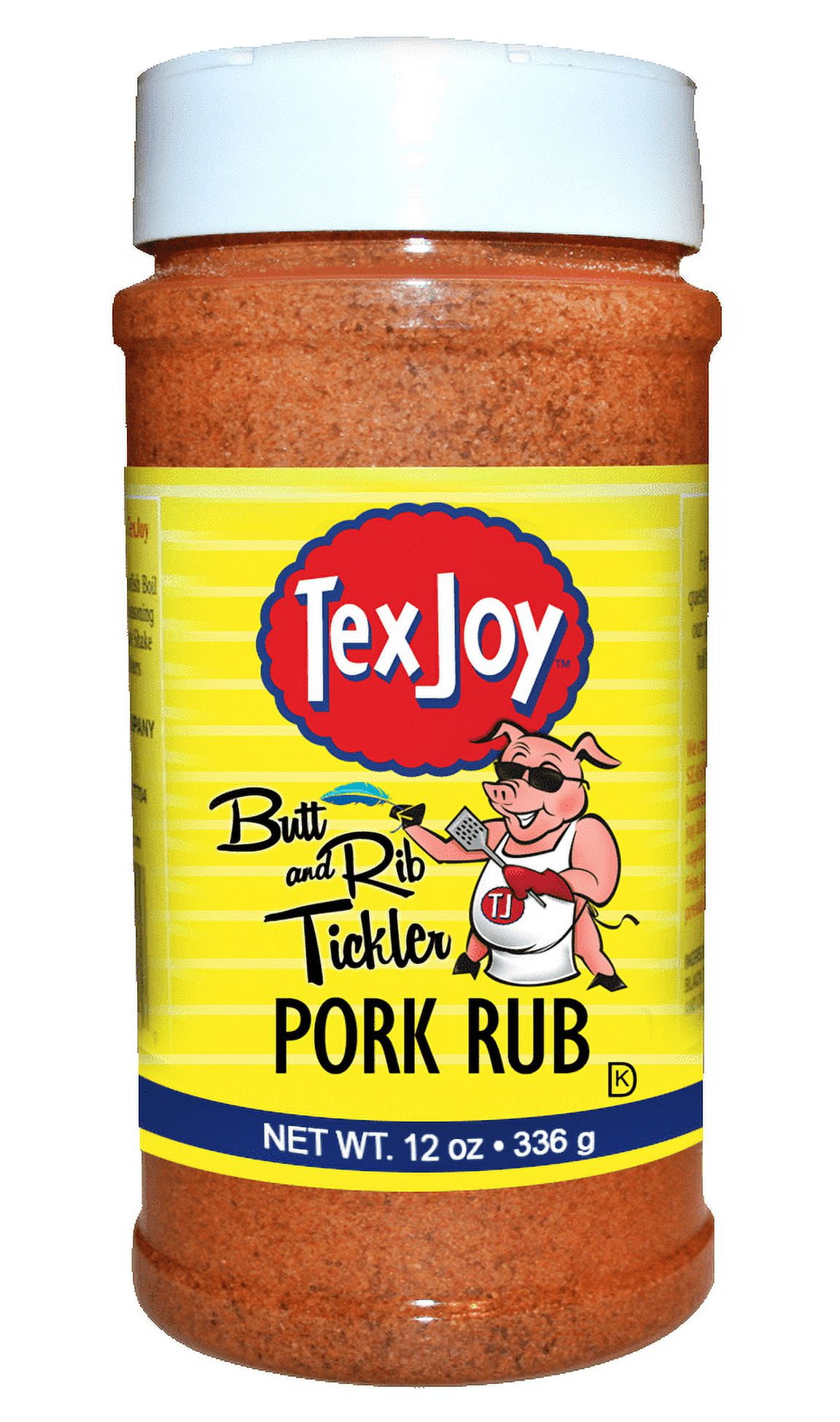 Texjoy Butt and Rib Tickler Pork Rub 12 oz, BBQ Rub, Brisket Rub