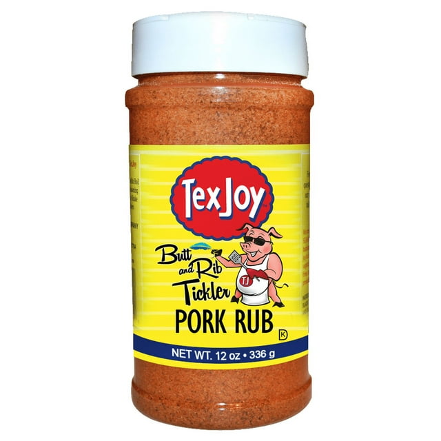 Texjoy Butt and Rib Tickler Pork Rub 12 oz, BBQ Rub, Brisket Rub