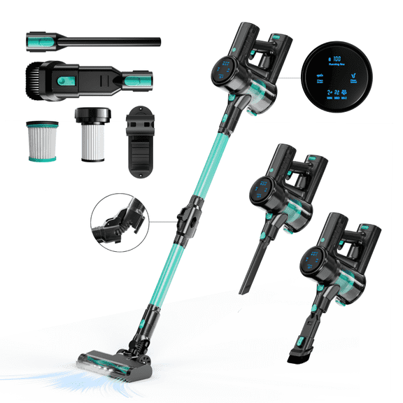 Texous Cordless Vacuum Cleaner 130AW Powerful Lightweight Bendable for Carpet Hard Floor Pet Hair House Cleaning V8