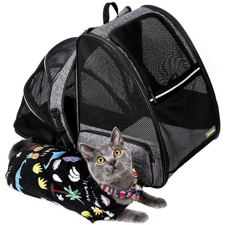 Expandable Cat Backpack Carrier for 2 Cats, Dog Backpack for 2 Small Pets  Dogs, Expandable Cat Carrier for Large Cats Multiple Pets, 7 Windows