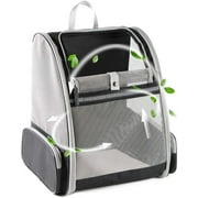 Texsens Pet Backpack Carrier for Small Cats Dogs, Ventilated Design, Safety Straps, Buckle Support, Collapsible, Designed for Travel, Hiking, Outdoor, Spring Outing(Black)