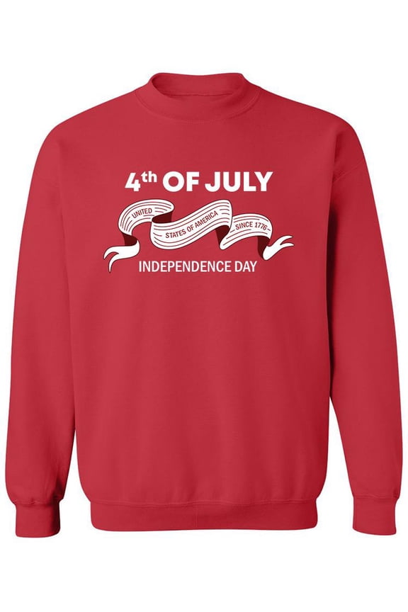 Text 4Th Of July Typography Sweatshirt Men -Image by Shutterstock, Male Medium