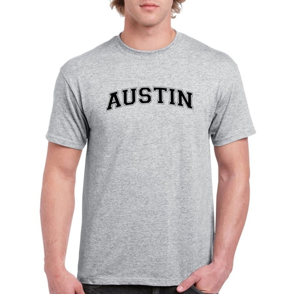 Text Austin Men T-Shirt, Male 3X-Large
