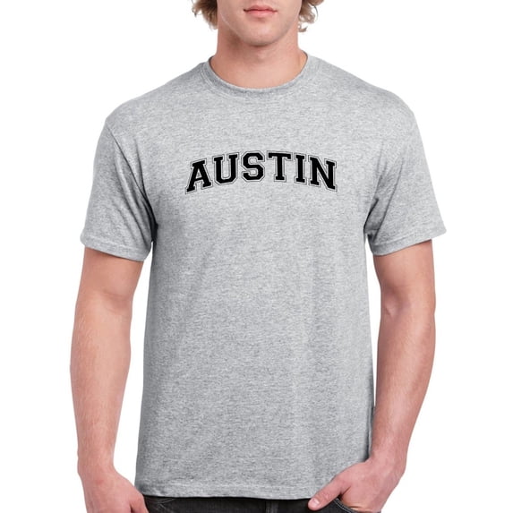 Text Austin Men T-Shirt, Male XX-Large