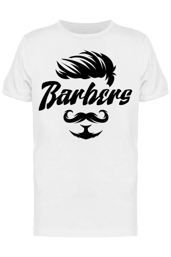 Text: Barbers. And A Face T-Shirt Men -Image by Shutterstock, Male Small