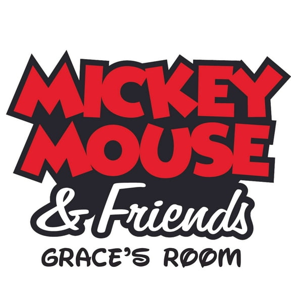 Text Cartoon Customized Wall Decal - Custom Vinyl Wall Art - Personalized Name - Baby Girls Boys Kids Bedroom Wall Decal Room Decor Wall Stickers Decoration Size (27x30 inch)