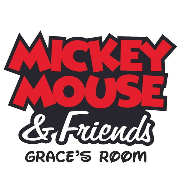 Text Cartoon Customized Wall Decal - Custom Vinyl Wall Art - Personalized Name - Baby Girls Boys Kids Bedroom Wall Decal Room Decor Wall Stickers Decoration Size (35x40 inch)