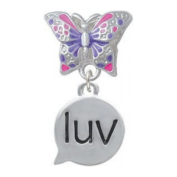 Text Chat - luv - Love - Butterfly Charm Bead