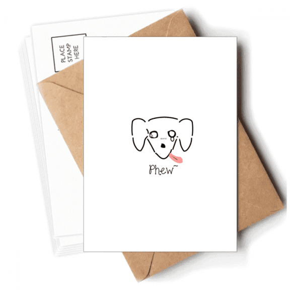 Text Dog Map Art Deco  Fashion Postcards Envelopes Blank Note Cards Mailing