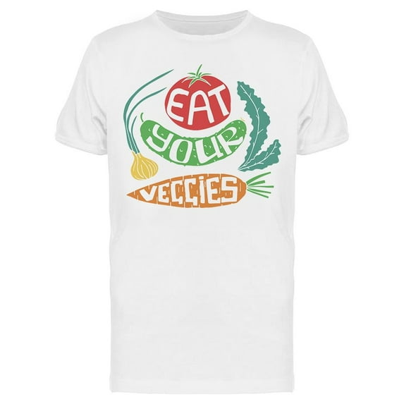 Text: Eat Your Veggies T-Shirt Men -Image by Shutterstock, Male Large