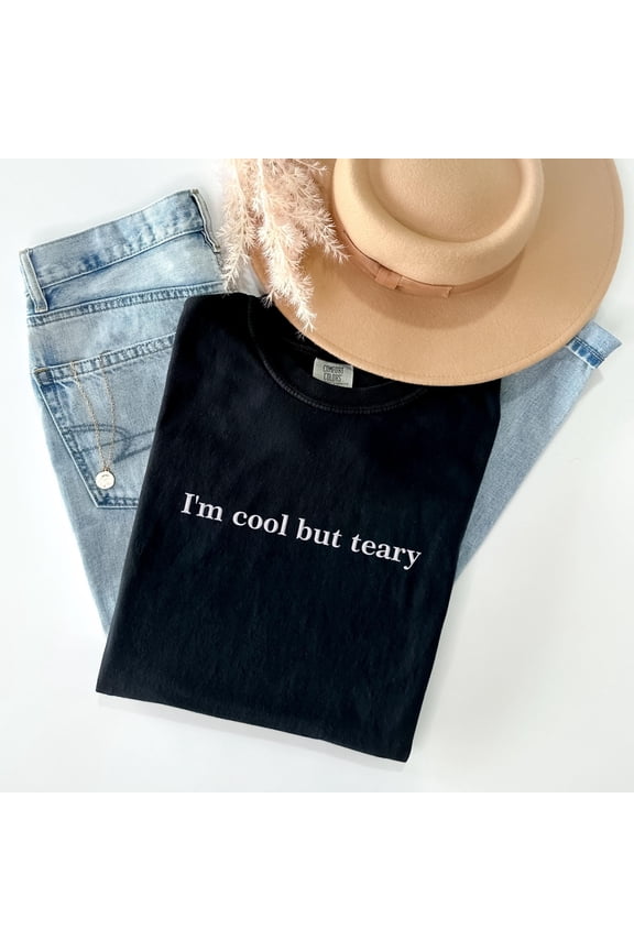 Text Embroidered Shirt, Funny Friends Matching Gifts, I'm Cool But Teary Shirt, Embroidered T-shirt