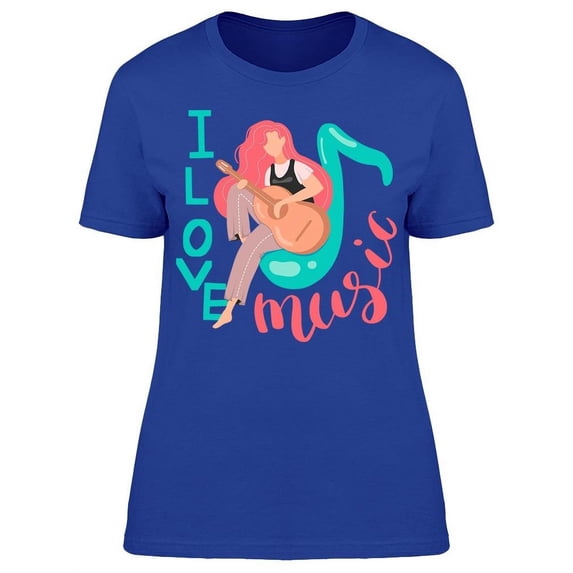 Text: I Love Music T-Shirt Women -Image by Shutterstock, Female Medium