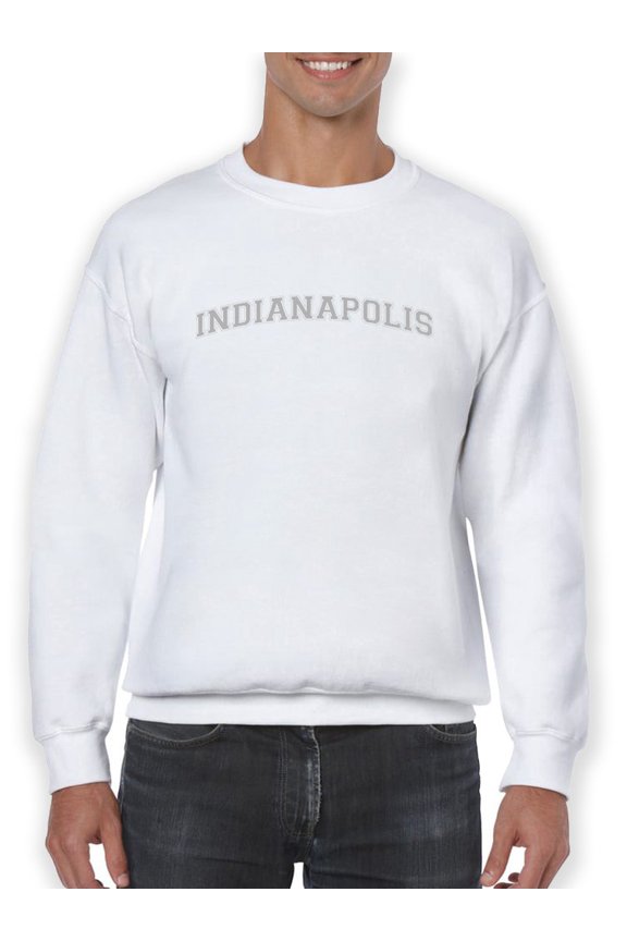 Text, Indianapolis. Men Sweatshirt, Male Medium