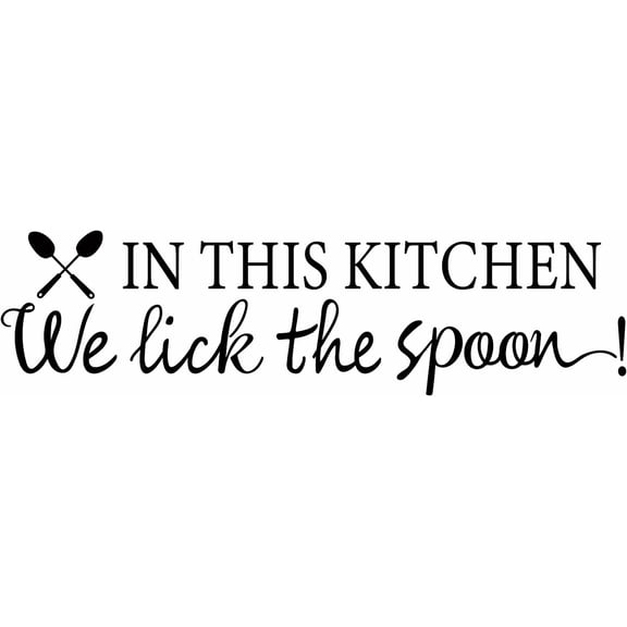 Text in This Kitchen PVC Wall Stickers Funny Art Wall Decals Vinyl Wall Sticker Inspirational Lettering Quotes Saying Wall Decor for Home Living Room Bedroom Decoration Black5.9x22in Black DIY