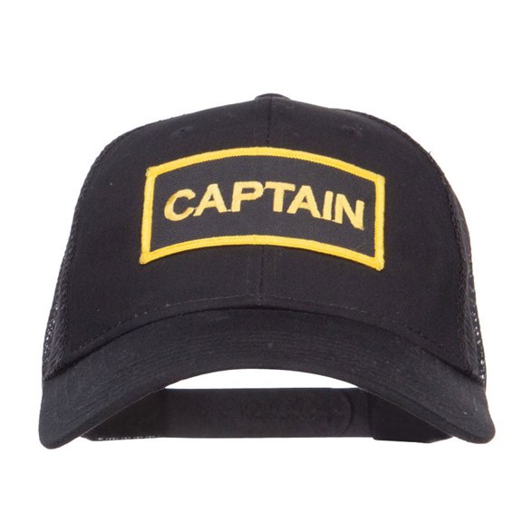 Text Law and Forces Embroidered Patched Mesh Cap - Big Captain OSFM