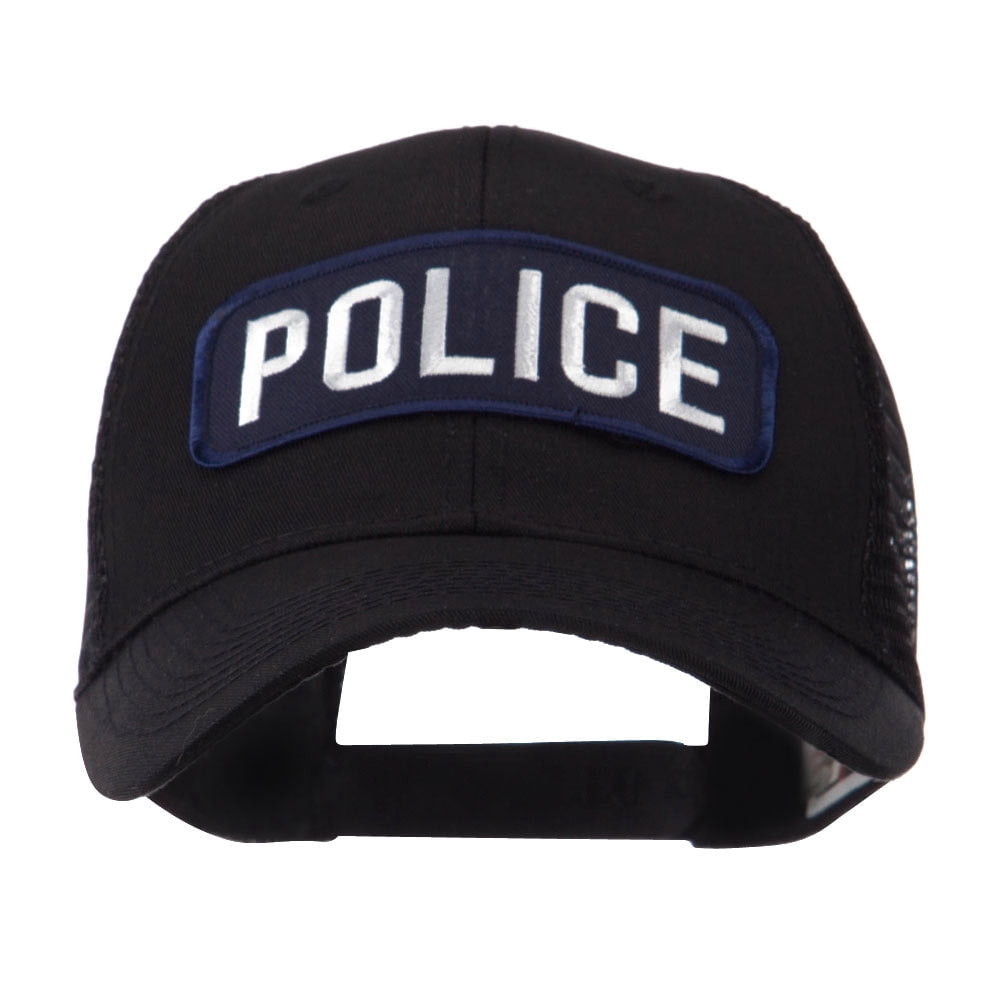Police Cover Text Law and Forces Embroidered Patched Mesh Cap - Police OSFM ...