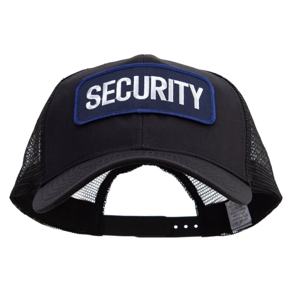 Text Law and Forces Patched Big Size Solid Cotton Twill High Profile Mesh Prostyle Cap - Black XL-3XL