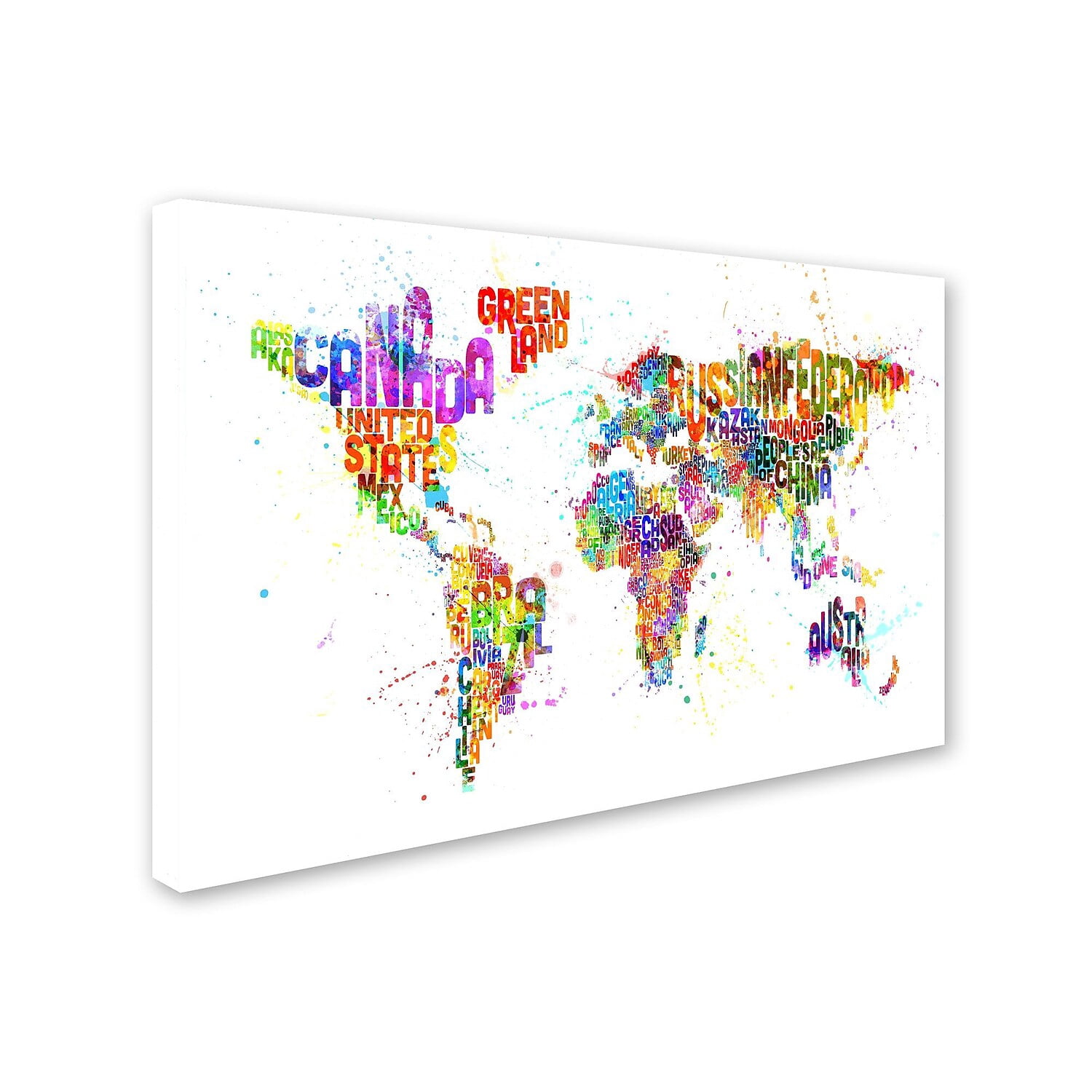 "Text Map of the World III" Canvas Art by Michael Tompsett