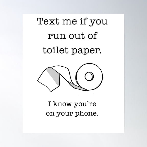 Text Me Bathroom Print Poster Wall Art, Modern Wall Decor For Living Room Bedroom, 16x24 UNFRAMED