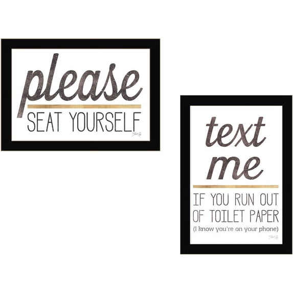 Text Me If You Run Out of Toilet Paper While Seated by M.Rae WoodFramed in White