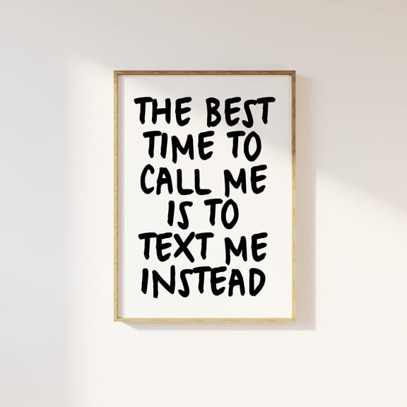 Text Me Instead Print Typography Art Home Decor Office Wall Art