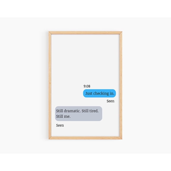 Text Message Wall Art Poster TikTok Gen Z Dorm Decor, Unframed Paper Poster 24x36in