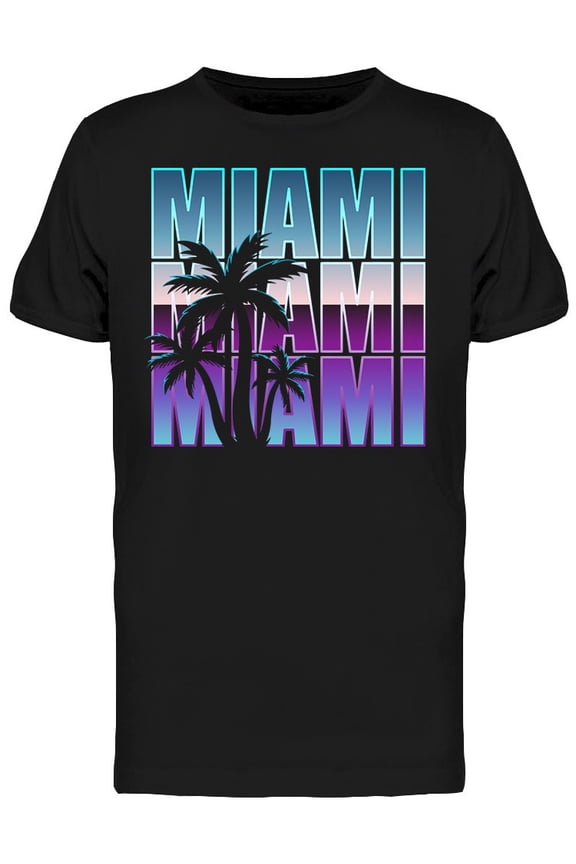Text: Miami Miami Miami T-Shirt Men -Image by Shutterstock, Male Large
