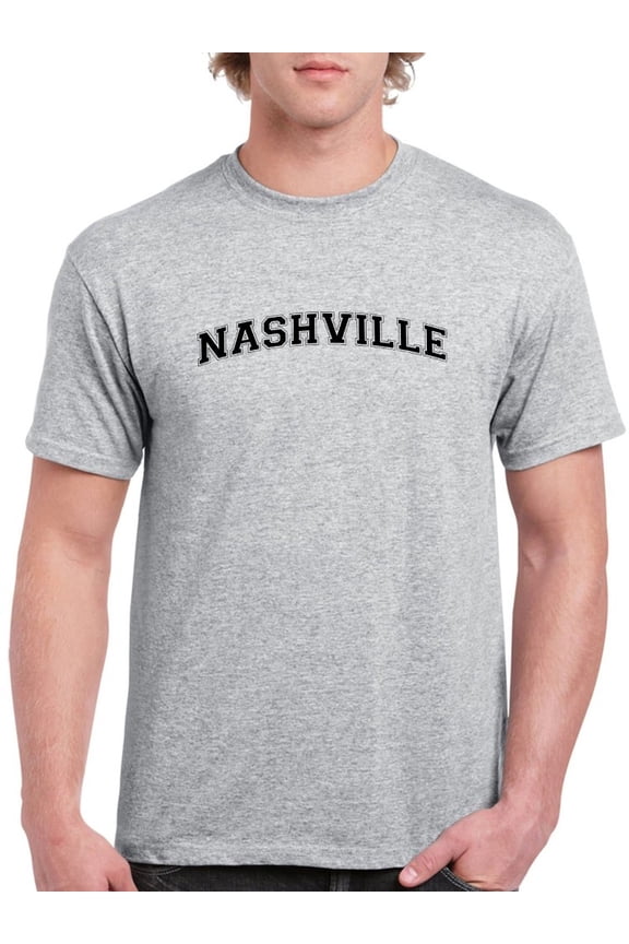 Text Nashville Men T-Shirt, Male Medium