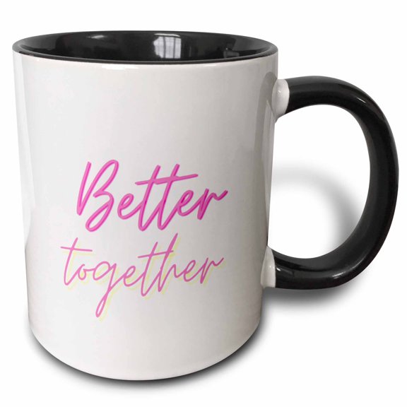 3drose, Text of Better Together, 15oz Two-tone Black Mug