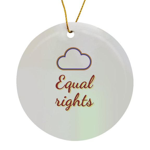 3drose, Text of Equal Rights, Circle Porcelain Ornament