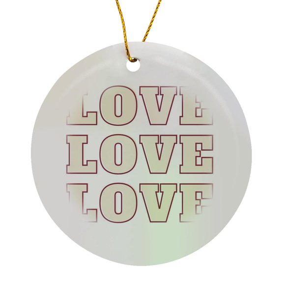 3drose, Text of Love,love,love, Circle Porcelain Ornament