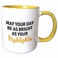 thumbnail image 1 of 3drose, Text of May Your Day Be as Bright as Your Highlight, 11oz Two-tone Yellow Mug, 1 of 6