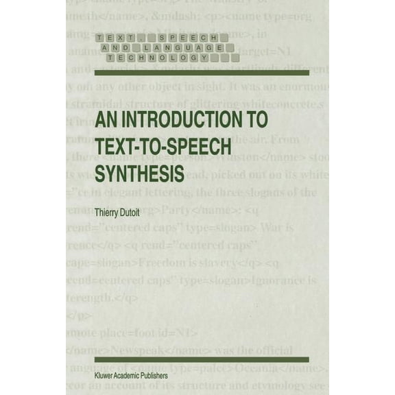 Text, Speech and Language Technology An Introduction to Text-To-Speech Synthesis, Book 3, (Paperback)
