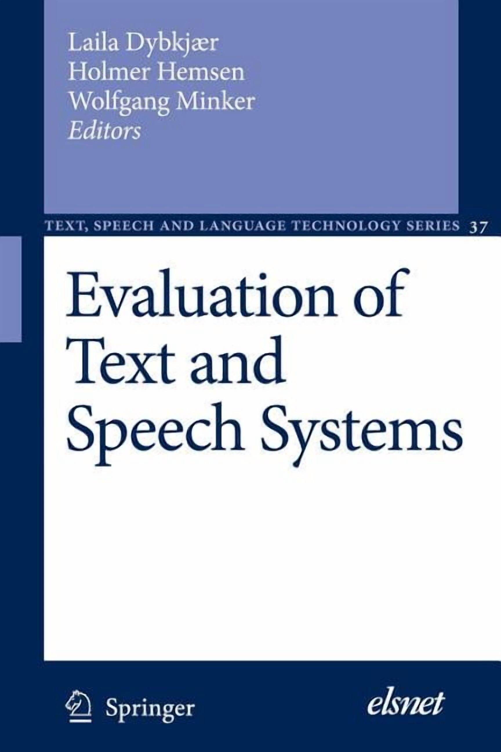 Text, Speech and Language Technology Evaluation of Text and Speech ...