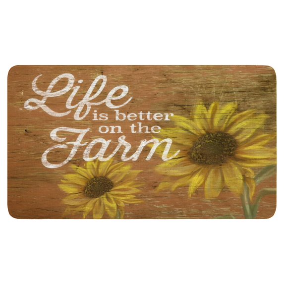 Text Sunflower Flowers (5) Door Mat Welcome Door Mat for Front Door, Home Entrance, Yard, Floor, Patio, Non Slip Spring Summer Welcome Mat Indoor Outdoor Doormat 30"*17"