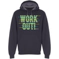 thumbnail image 1 of Text: Workout! Hoodie Men -Image by Shutterstock, Male 3X-Large, 1 of 2