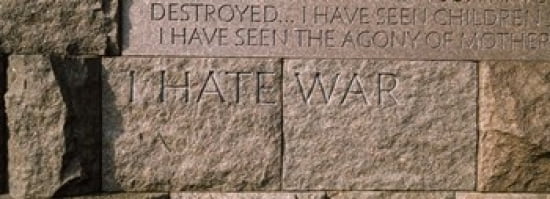Text engraved on stones at a memorial Franklin Delano Roosevelt Memorial Washington DC USA Canvas Art - Panoramic Images (36 x 13)