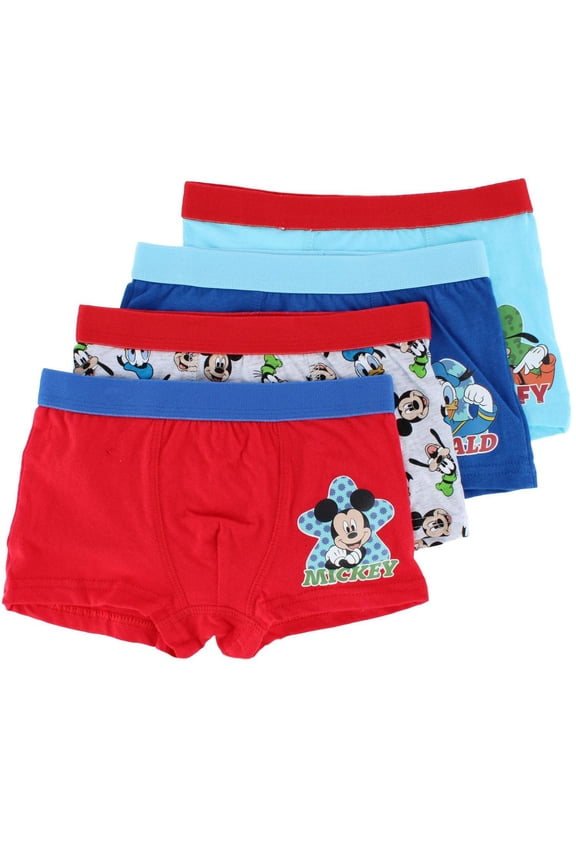 Boy's Mickey Mouse Boxer Briefs (4 Pack)