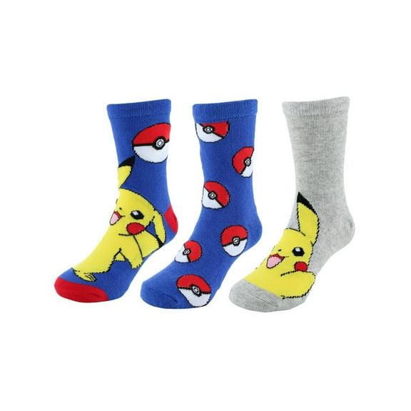 Textiel Trade Boy's Pokemon Catch Me If You Can Novelty Socks (3 Pair)
