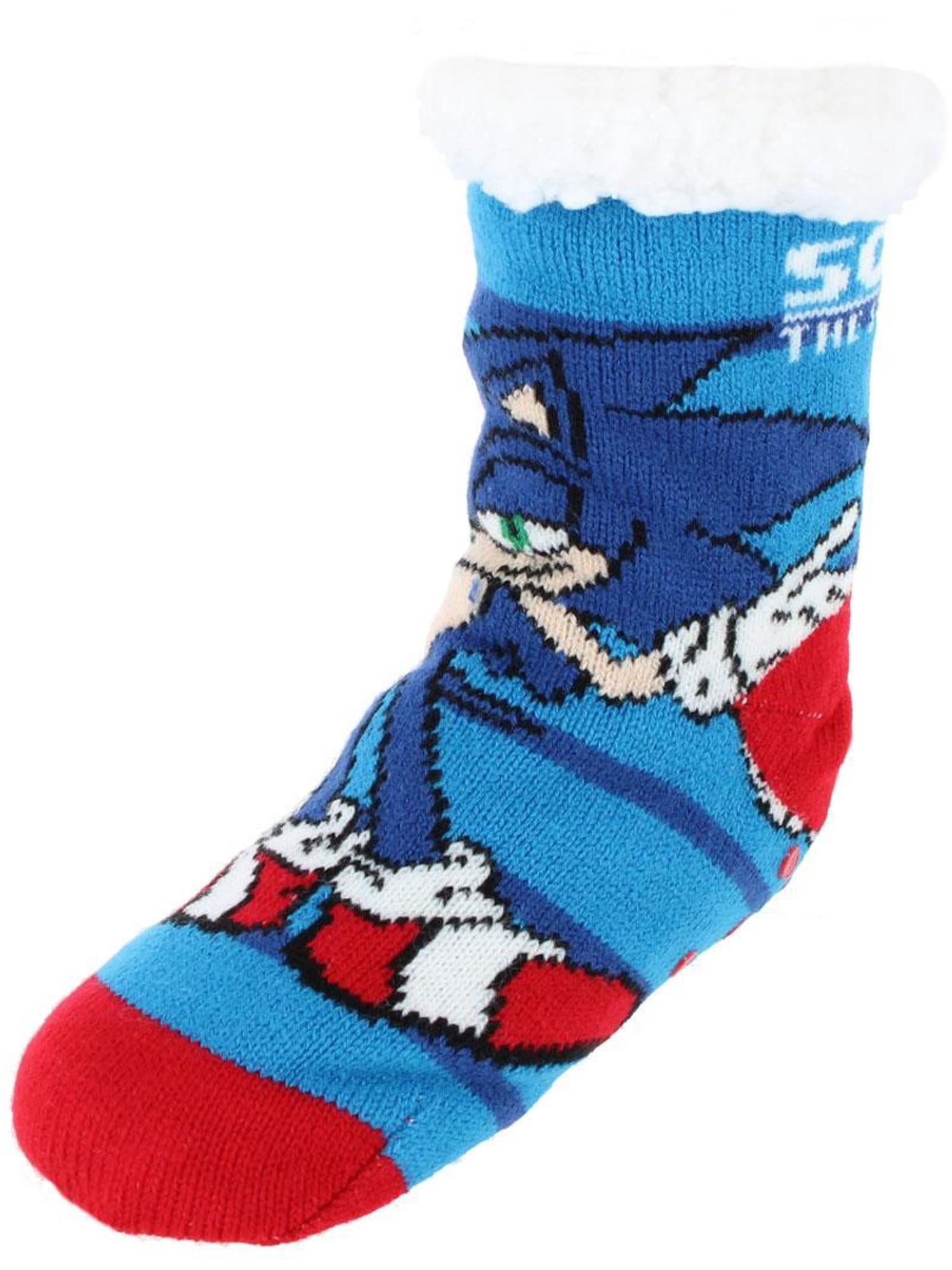 Textiel Trade Boy's Sega's Sonic the Hedgehod Sherpa Lined Slipper Socks (1 Pair)