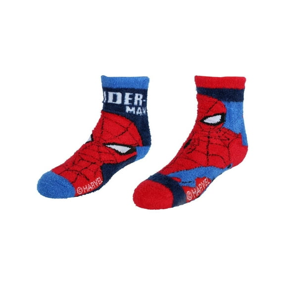 Textiel Trade Boy's Spiderman Fluffy Crew Socks (2 Pairs)