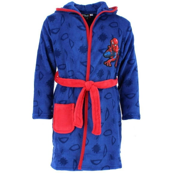 Textiel Trade Boy's Spiderman Hooded Plush Bathrobe