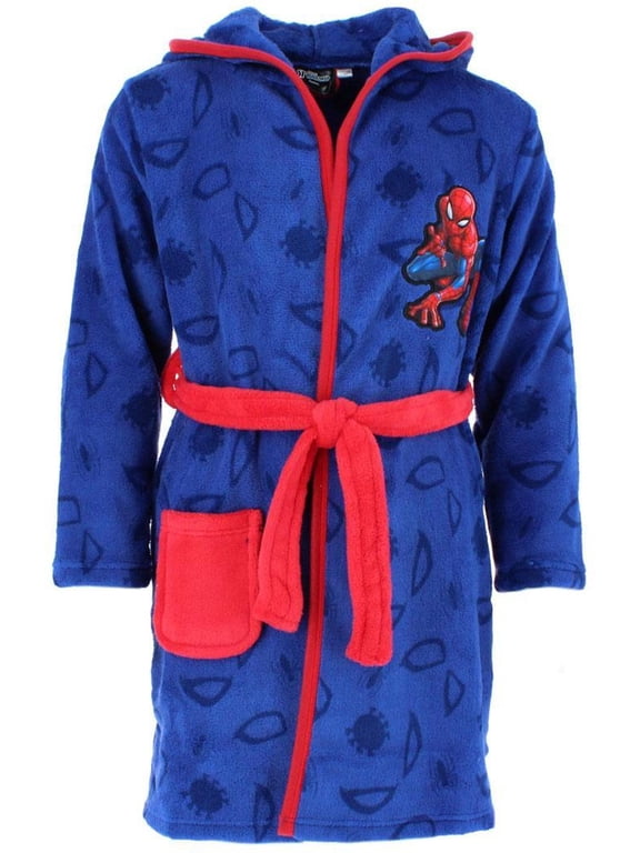 Boy's Spiderman Hooded Plush Bathrobe
