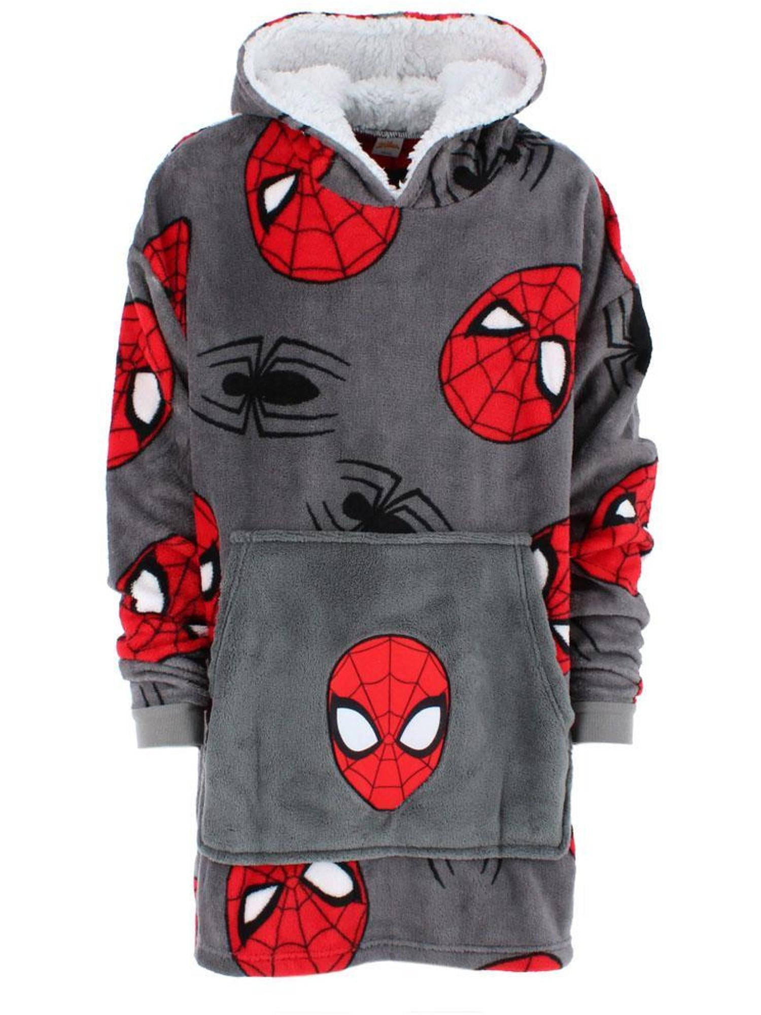 Textiel Trade Boy's Spiderman Plush Pullover Hoodie Blanket
